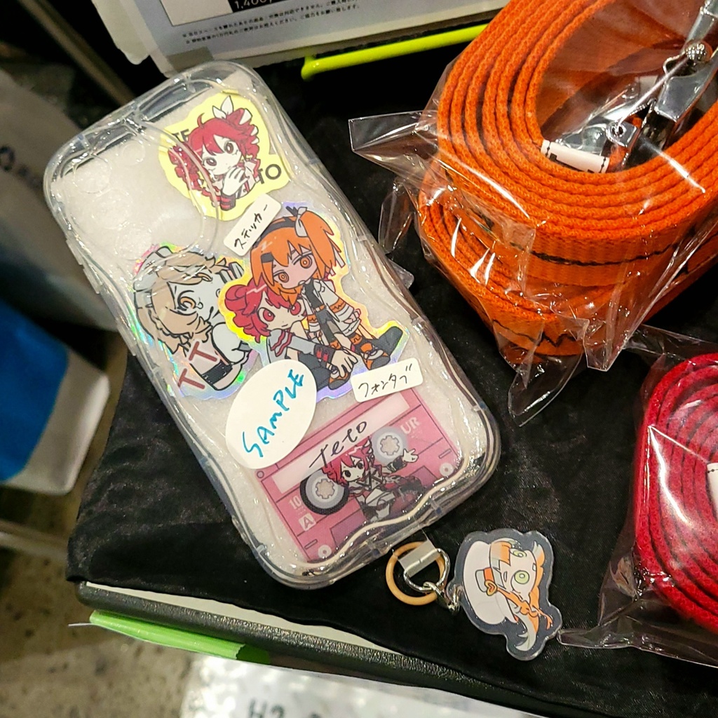 合成音声のカセット柄フォンタブ(スマホアクセサリー)