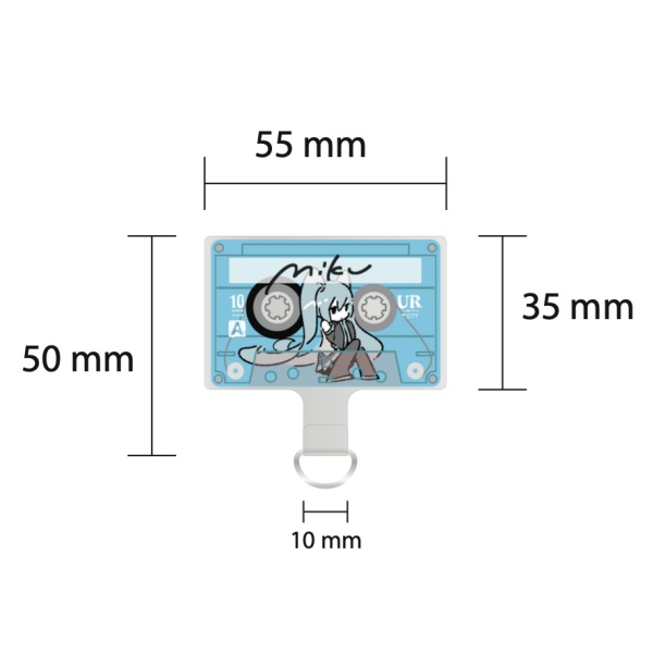 合成音声のカセット柄フォンタブ(スマホアクセサリー)