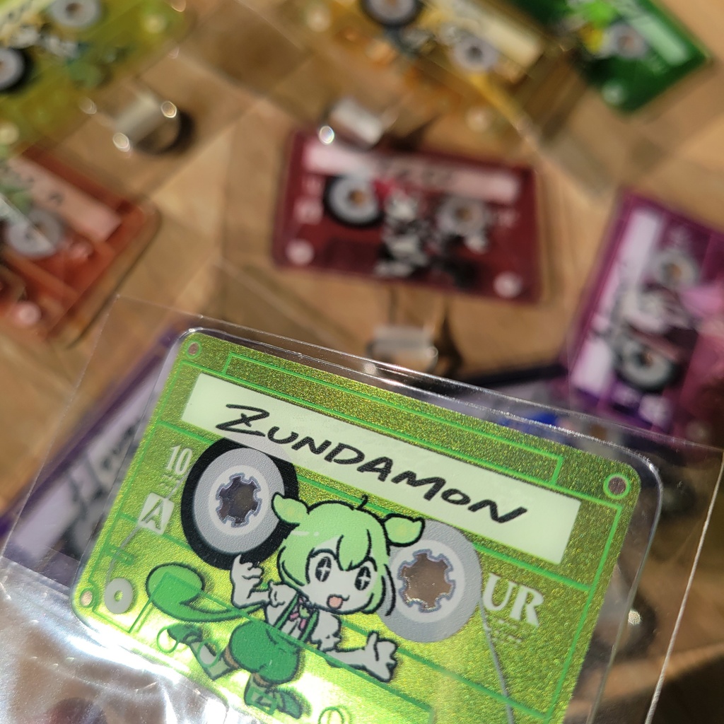 合成音声のカセット柄フォンタブ(スマホアクセサリー)