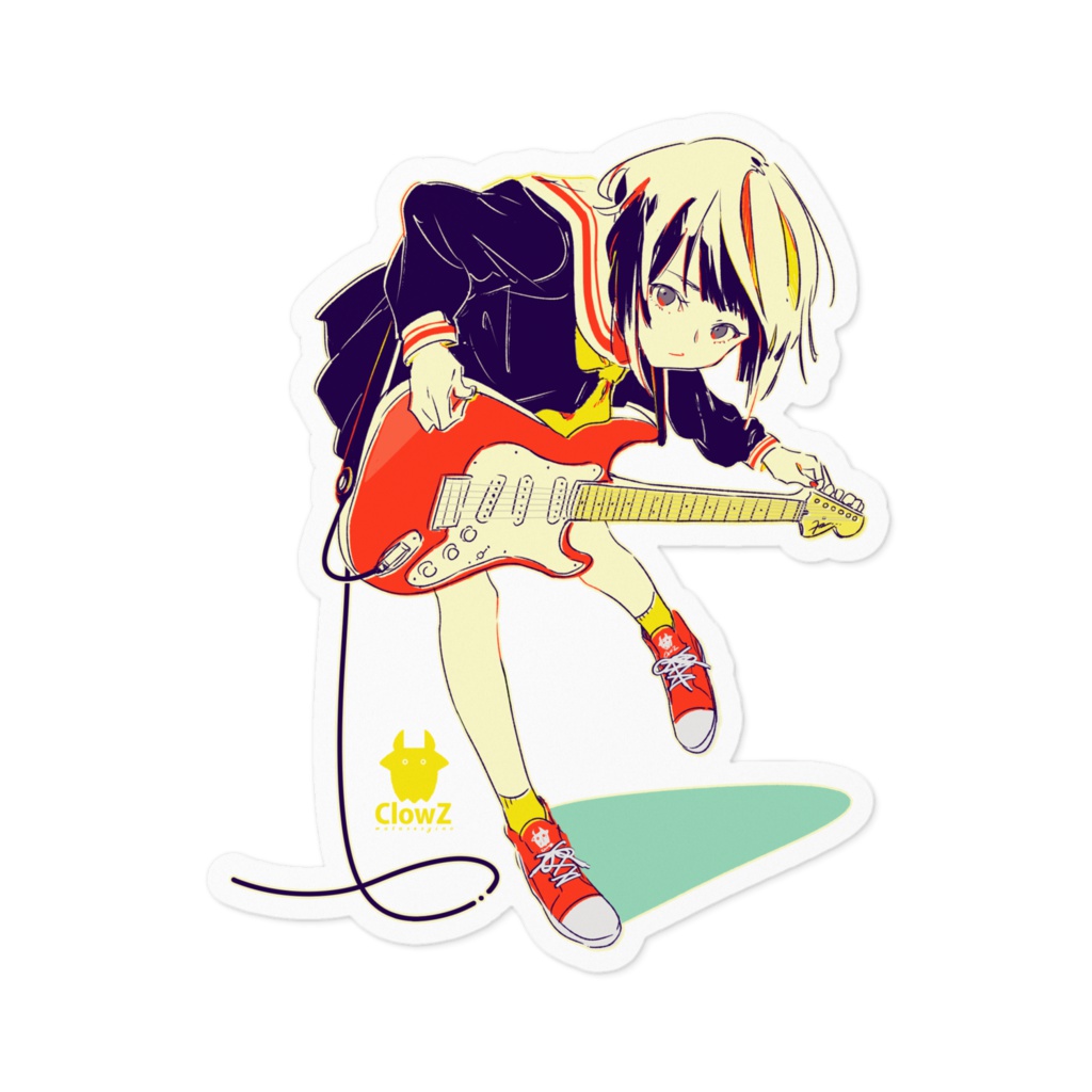 ストラトキャスター少女のステッカー