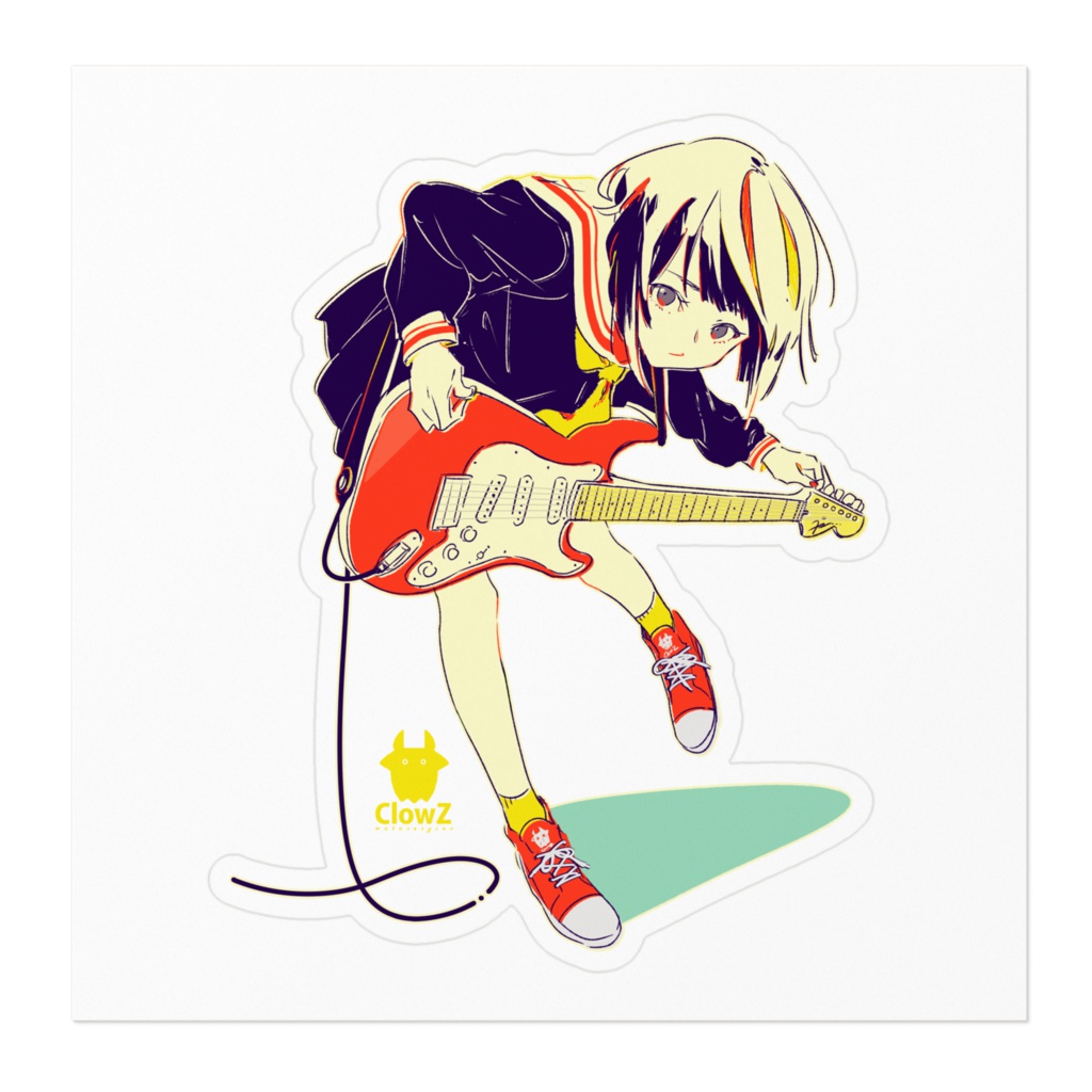 ストラトキャスター少女のステッカー