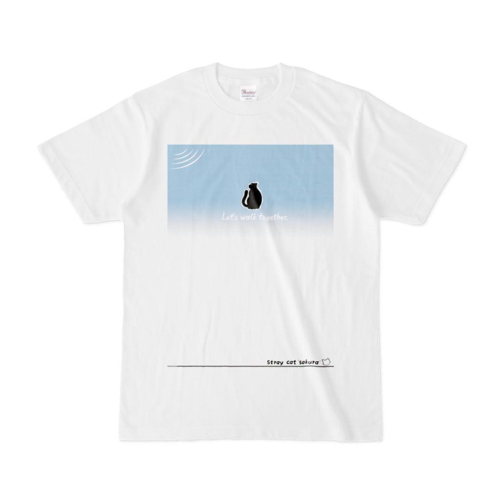 聞く猫Tシャツ【勿忘草】