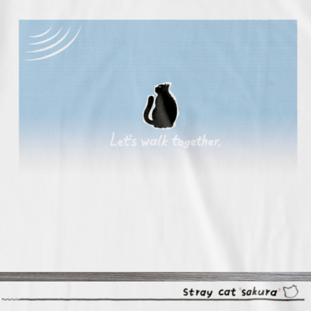 聞く猫Tシャツ【勿忘草】