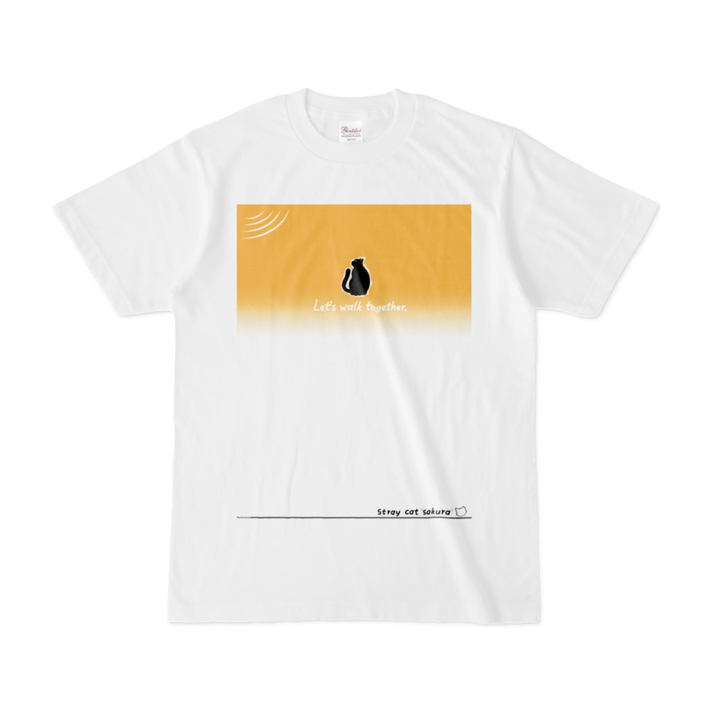 聞く猫Tシャツ【向日葵色】