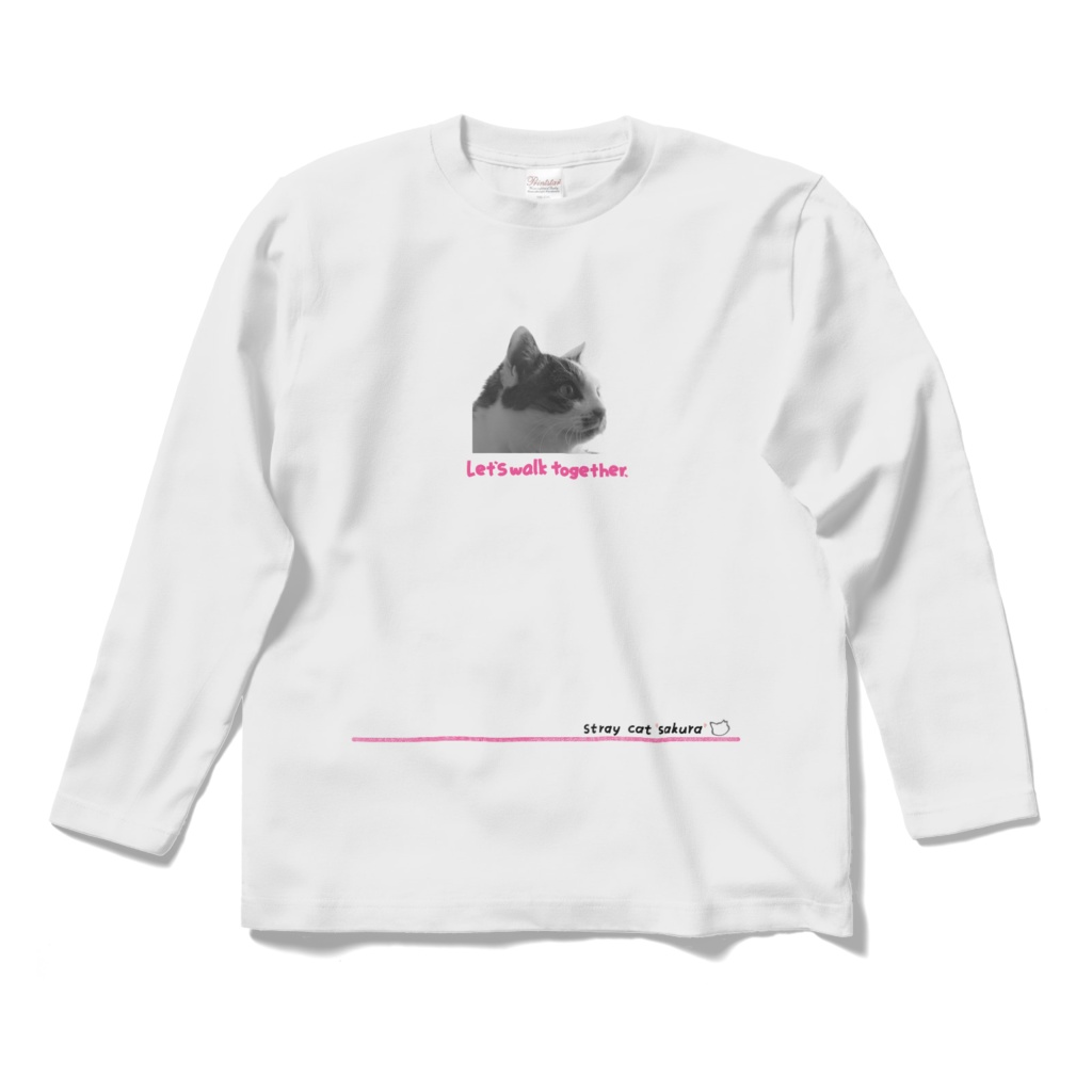 のら猫さくらロングTシャツ【秋桜】