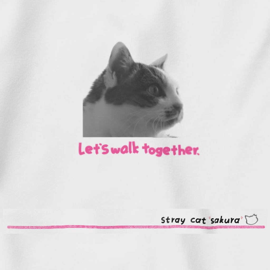 のら猫さくらロングTシャツ【秋桜】