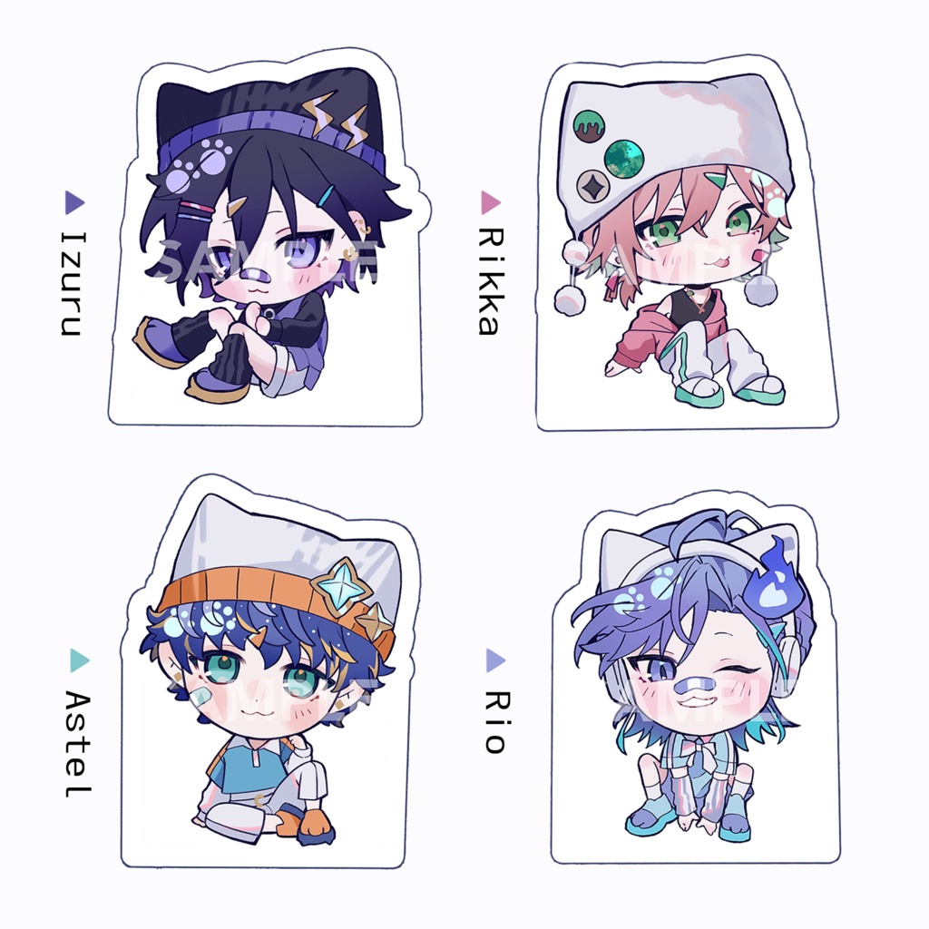 【非公式】にゃんこ自立アクスタ(奏手イヅル/律可/アステル・レダ/水無世燐央)