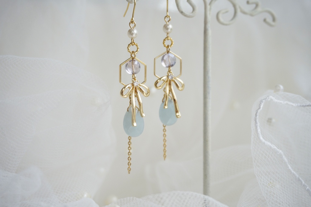 【原神】神里綾人 誕生石使用 イメージアクセサリー ピアス/イヤリング