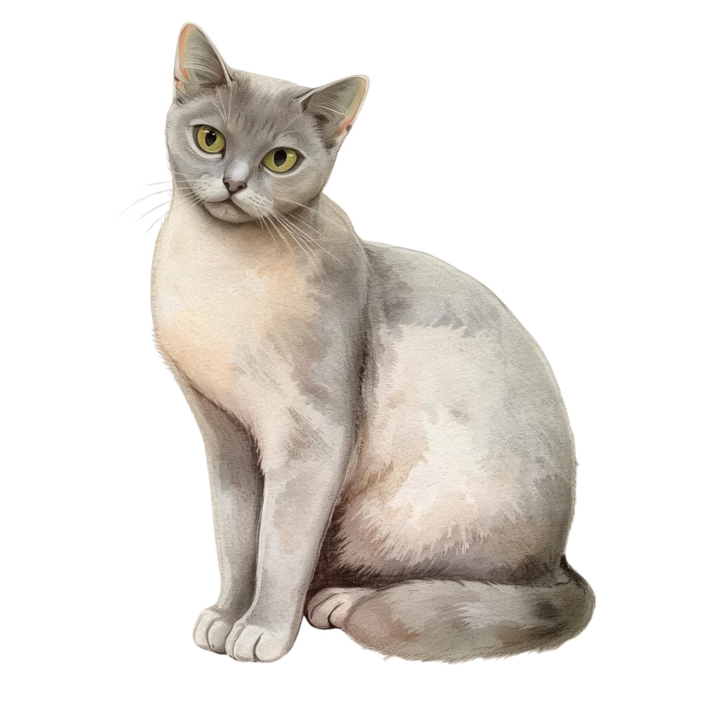 🎀 アンティーク水彩猫クリップアートセット 🎀