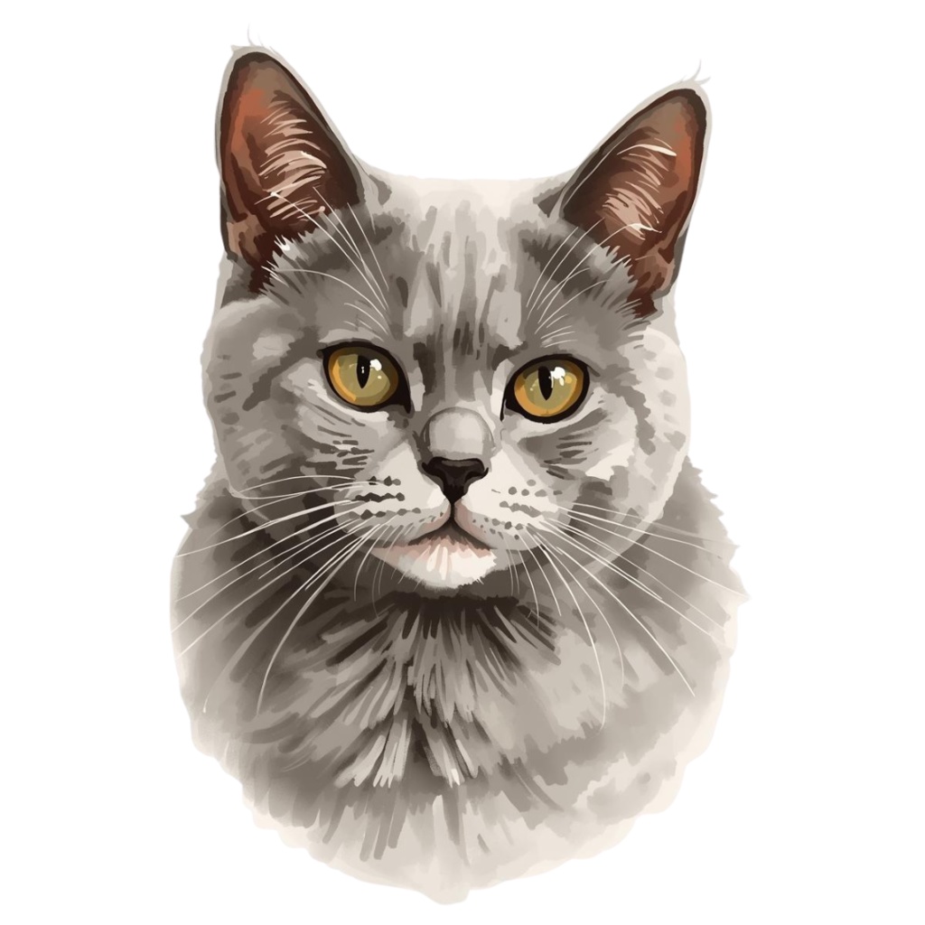 🎀 アンティーク水彩猫クリップアートセット 🎀