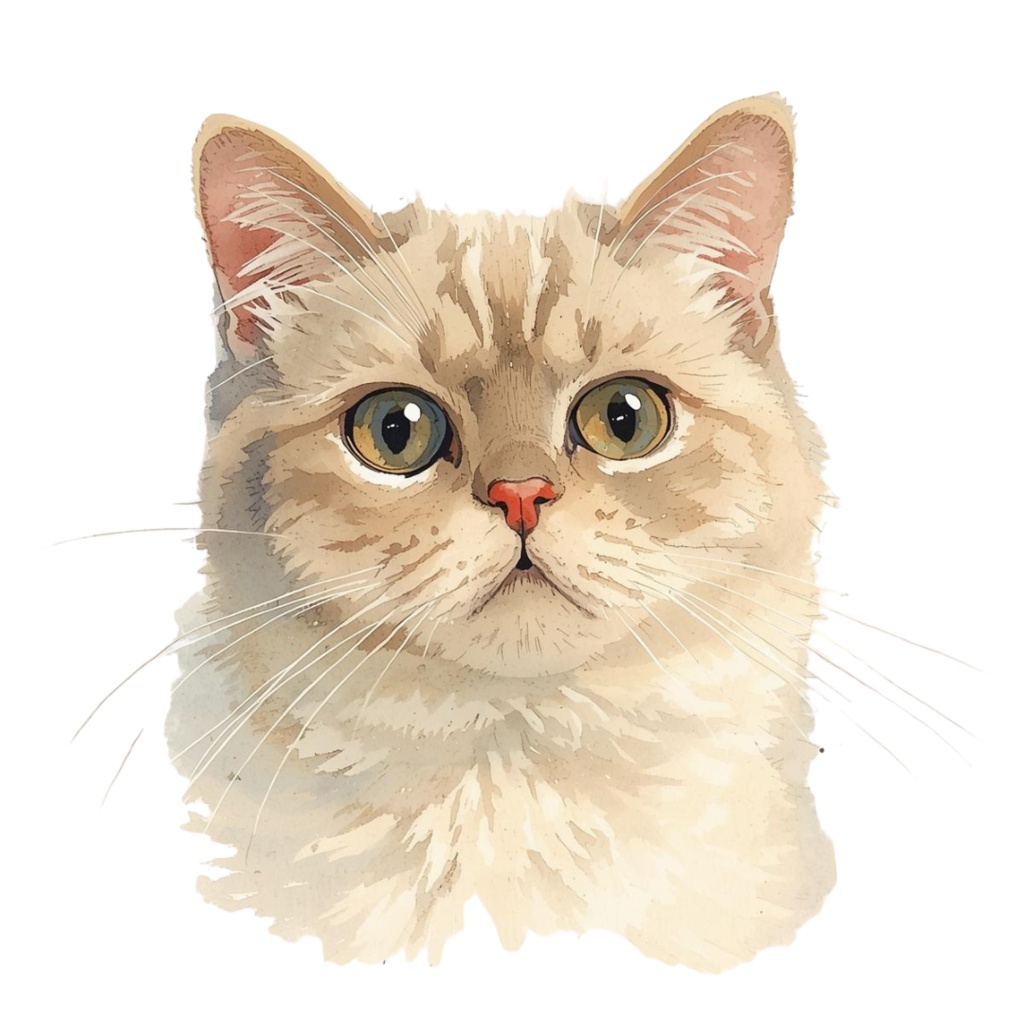 🎀 アンティーク水彩猫クリップアートセット 🎀