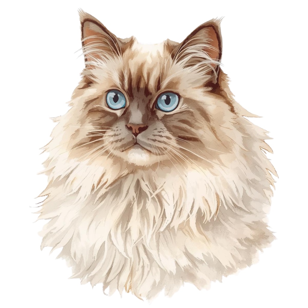 🎀 アンティーク水彩猫クリップアートセット 🎀