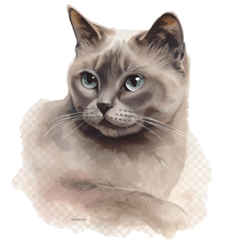 🎀 アンティーク水彩猫クリップアートセット 🎀