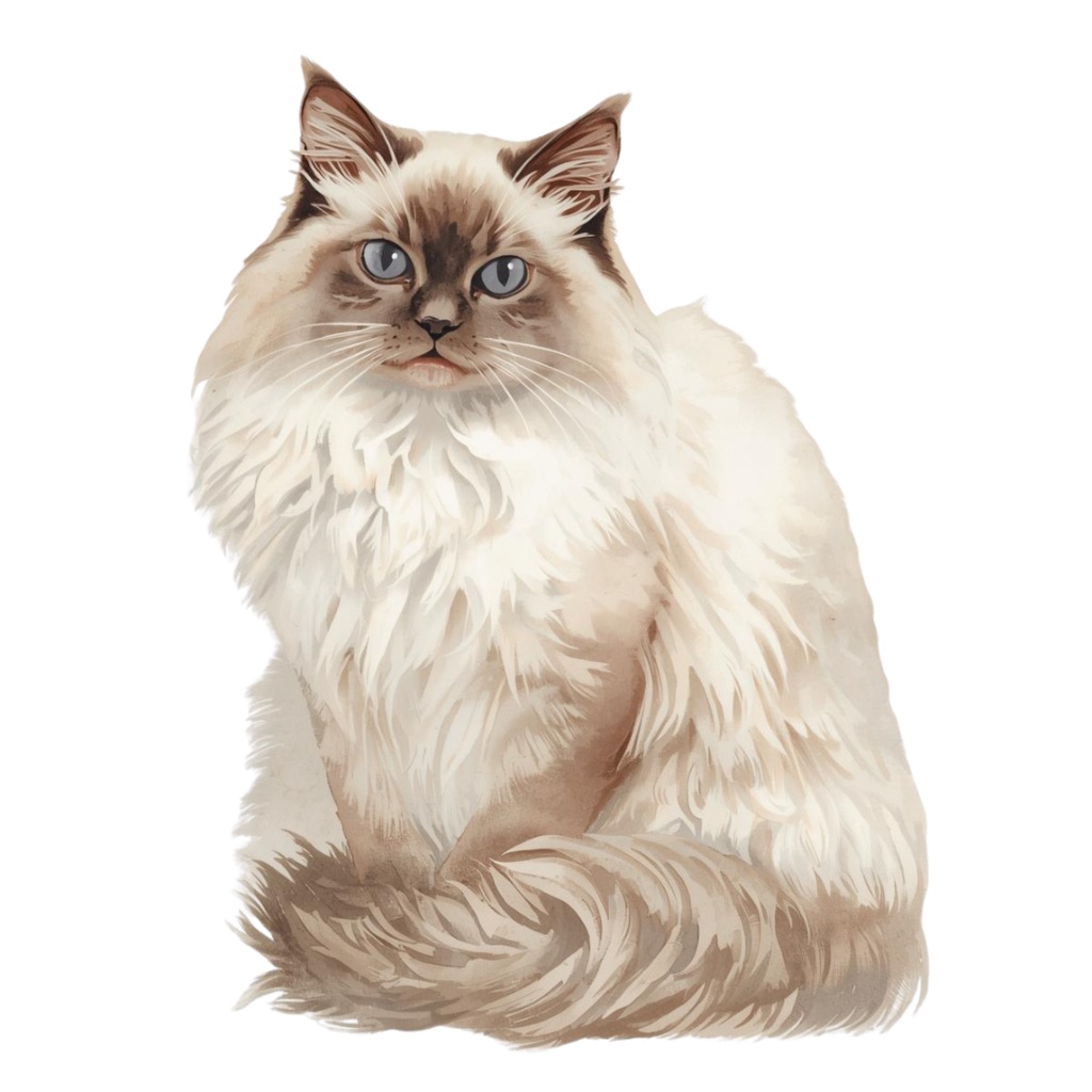 🎀 アンティーク水彩猫クリップアートセット 🎀