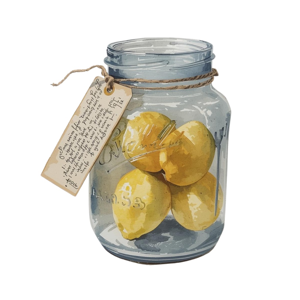 アンティーク水彩画レモンシリーズ クリップアート12点セット(PNG)背景透過