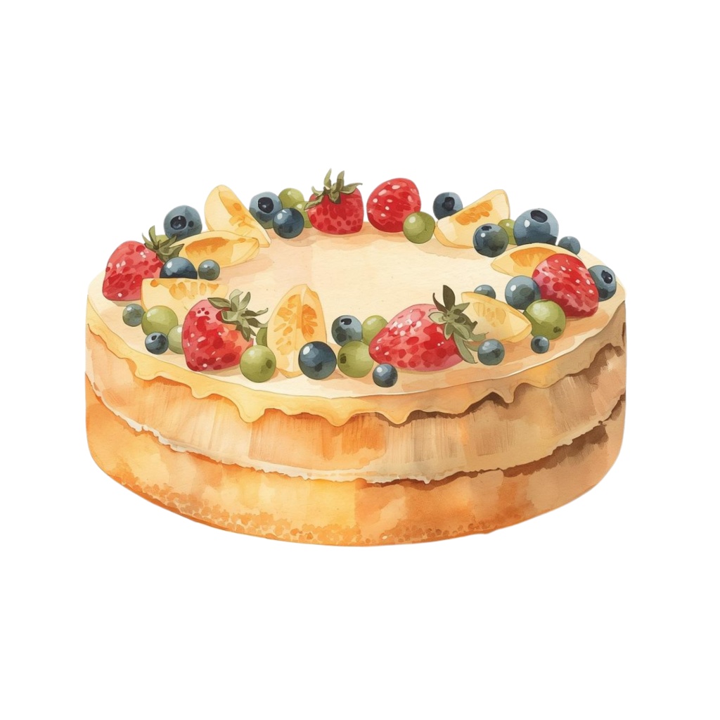 水彩ケーキシリーズ クリップアート16点セット(PNG)|Watercolor Cake Series Clipart