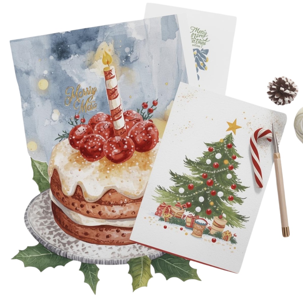 水彩ケーキシリーズ クリップアート16点セット(PNG)|Watercolor Cake Series Clipart