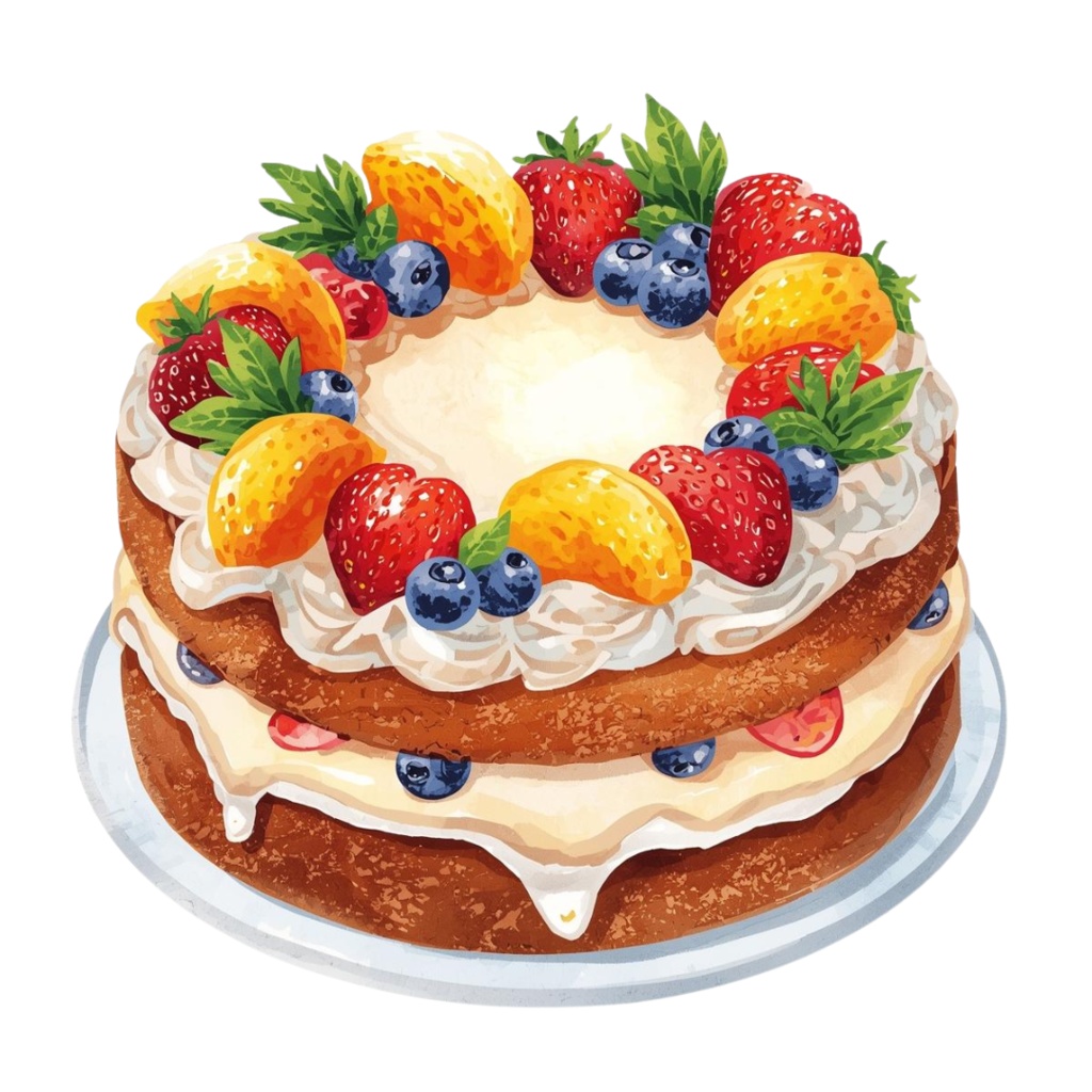 水彩ケーキシリーズ クリップアート16点セット(PNG)|Watercolor Cake Series Clipart