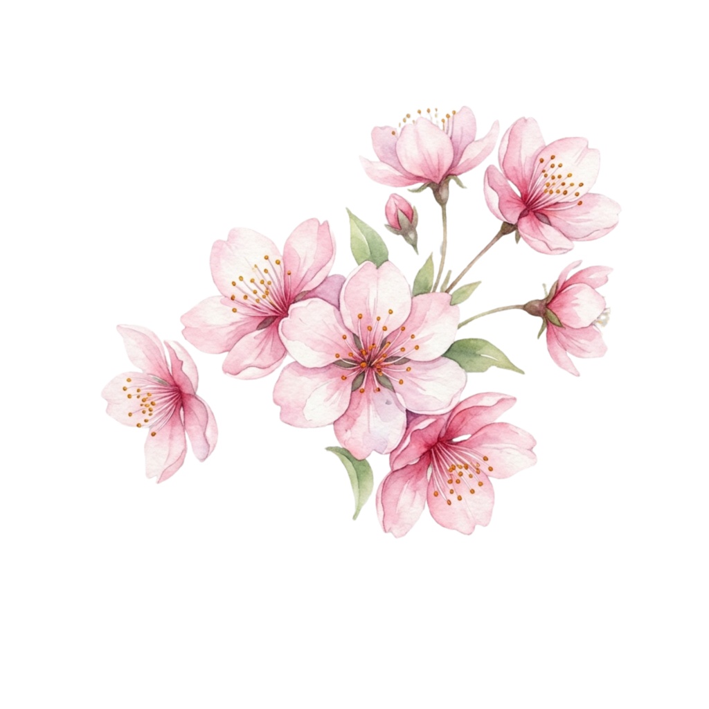🌼 水彩・花素材セット(背景透過PNG/12点)