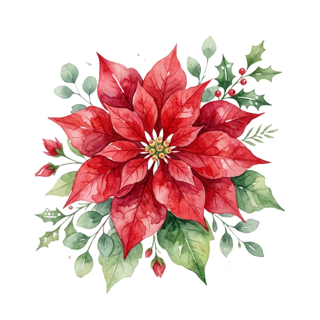 ❄️ 水彩・冬の花素材セット(背景透過PNG/18点)