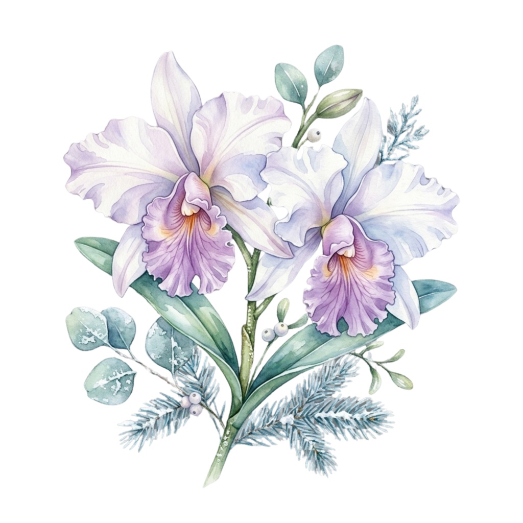 ❄️ 水彩・冬の花素材セット(背景透過PNG/18点)