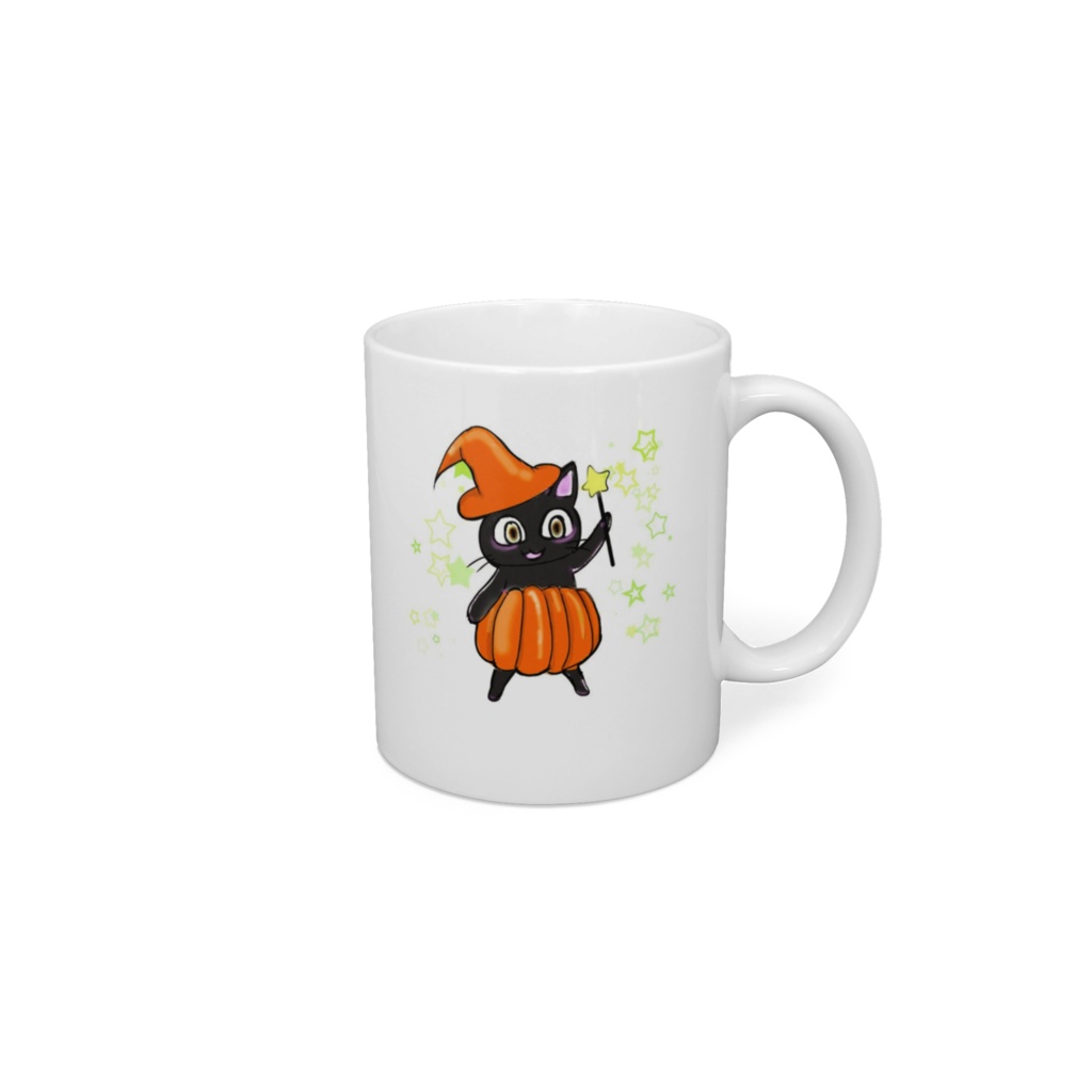 ハロウィンなかぼちゃパンツ黒猫マグカップ