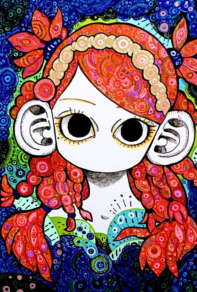 原画「幼さをかかえて」