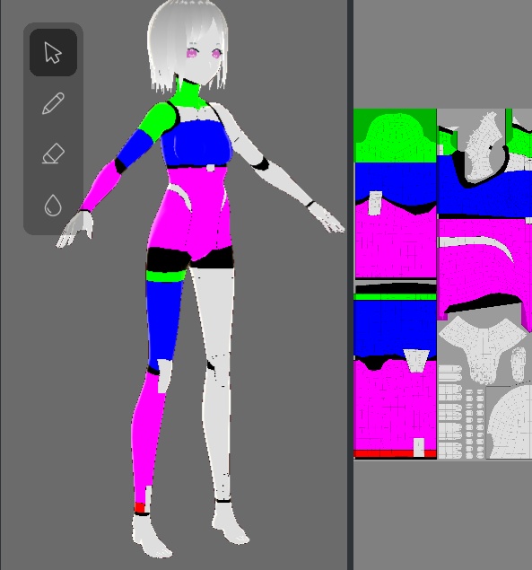 VRoid用アンドロイド風テクスチャ "アバタ・デ・コロラーレ"