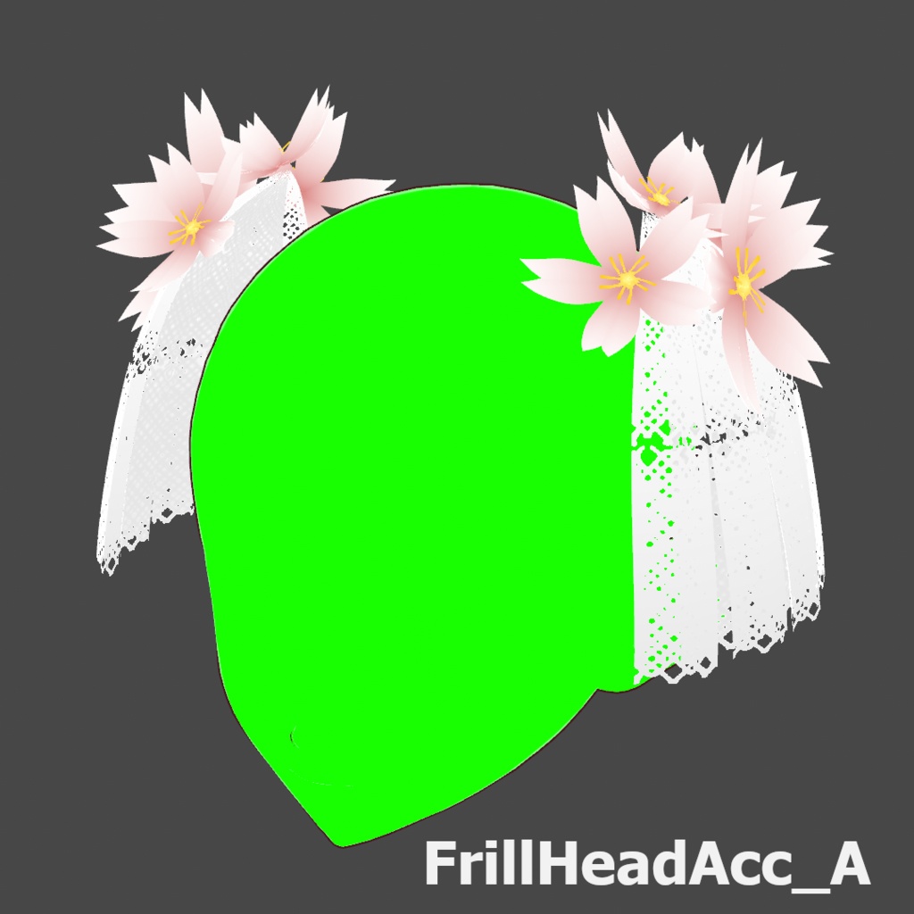 VRoid用フリルの髪飾り〔Cerasus/ケラスス〕