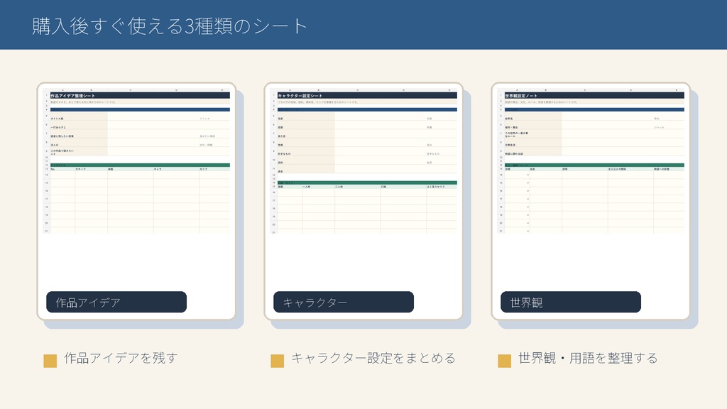 創作設定メモシート