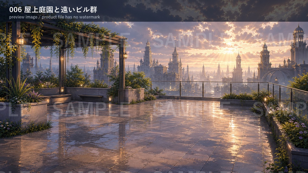 背景素材集Vol.1_幻想都市 Rainlit Fantasy City