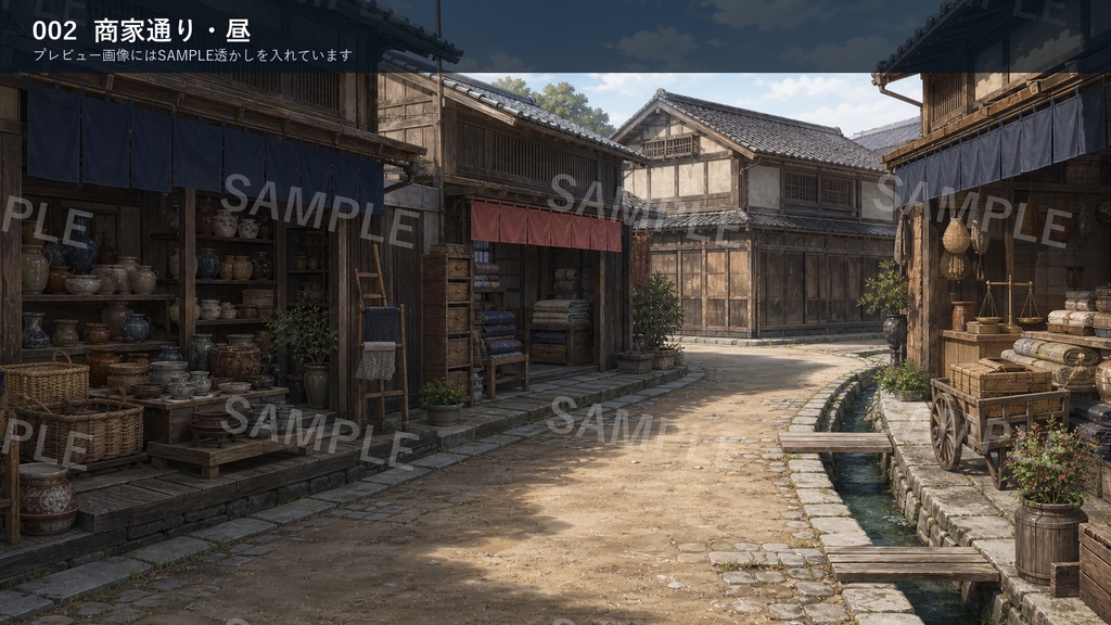 背景素材集Vol.9_和風幻想・町 | Japanese Fantasy Towns