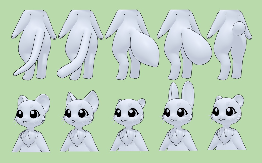 Squishy Base Chibi VRChat Furry Avatar