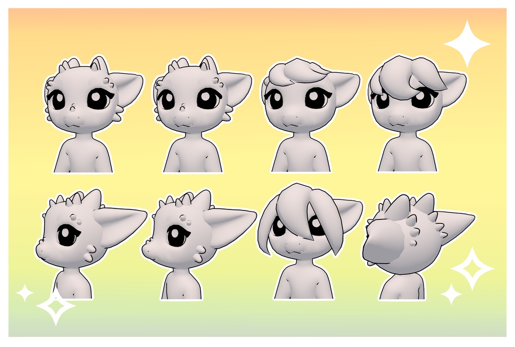 Snappy Chibi Reptile/Dragon VRChat Base Avatar