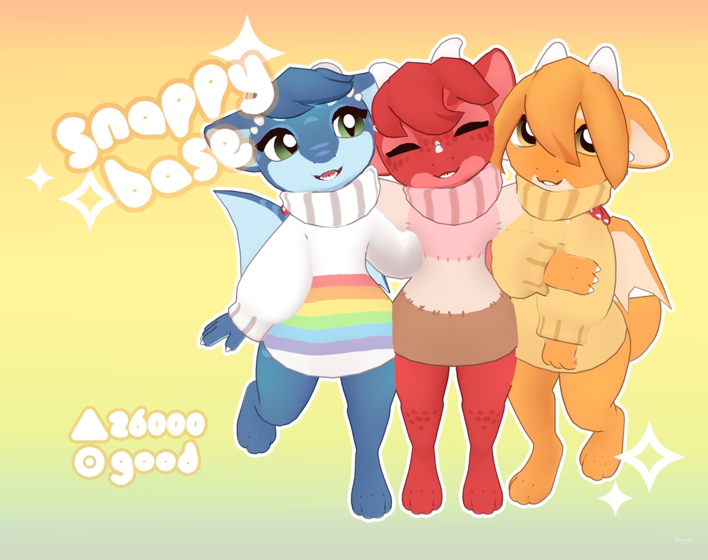 Snappy Chibi Reptile/Dragon VRChat Base Avatar