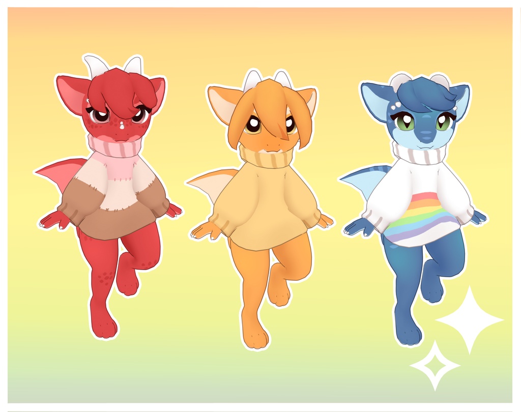 Snappy Chibi Reptile/Dragon VRChat Base Avatar