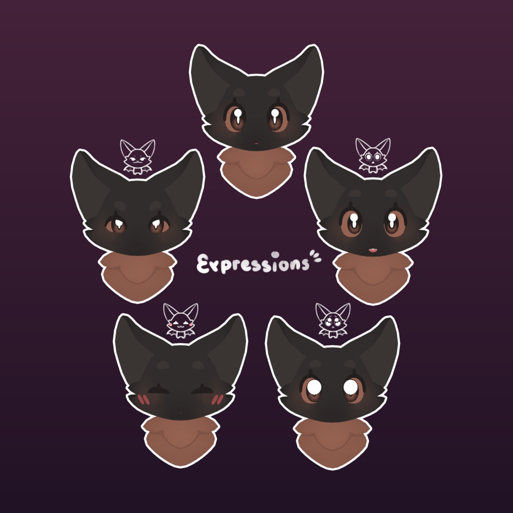 Bitty the Bat Chibi VRChat Kemono Avatar