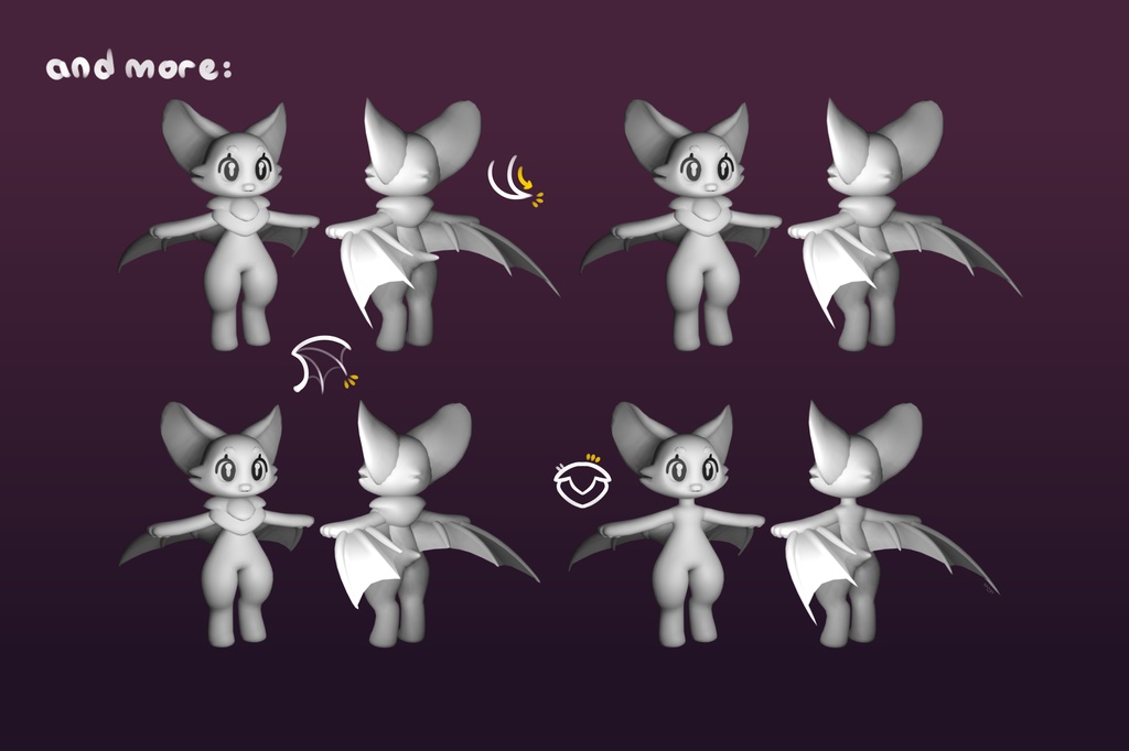 Bitty the Bat Chibi VRChat Kemono Avatar