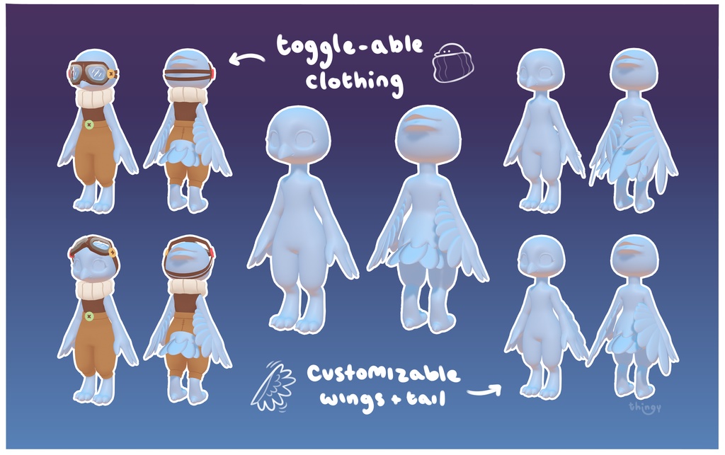 Chirrup Chibi/Kemono VRChat Bird Base Avatar