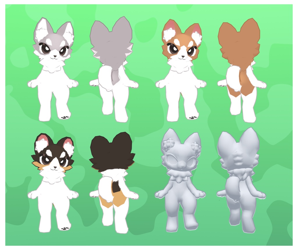 Wuffle, Chibi/Kemono Furry Puppy (Fallback+Quest+PC) Base VRChat Avatar