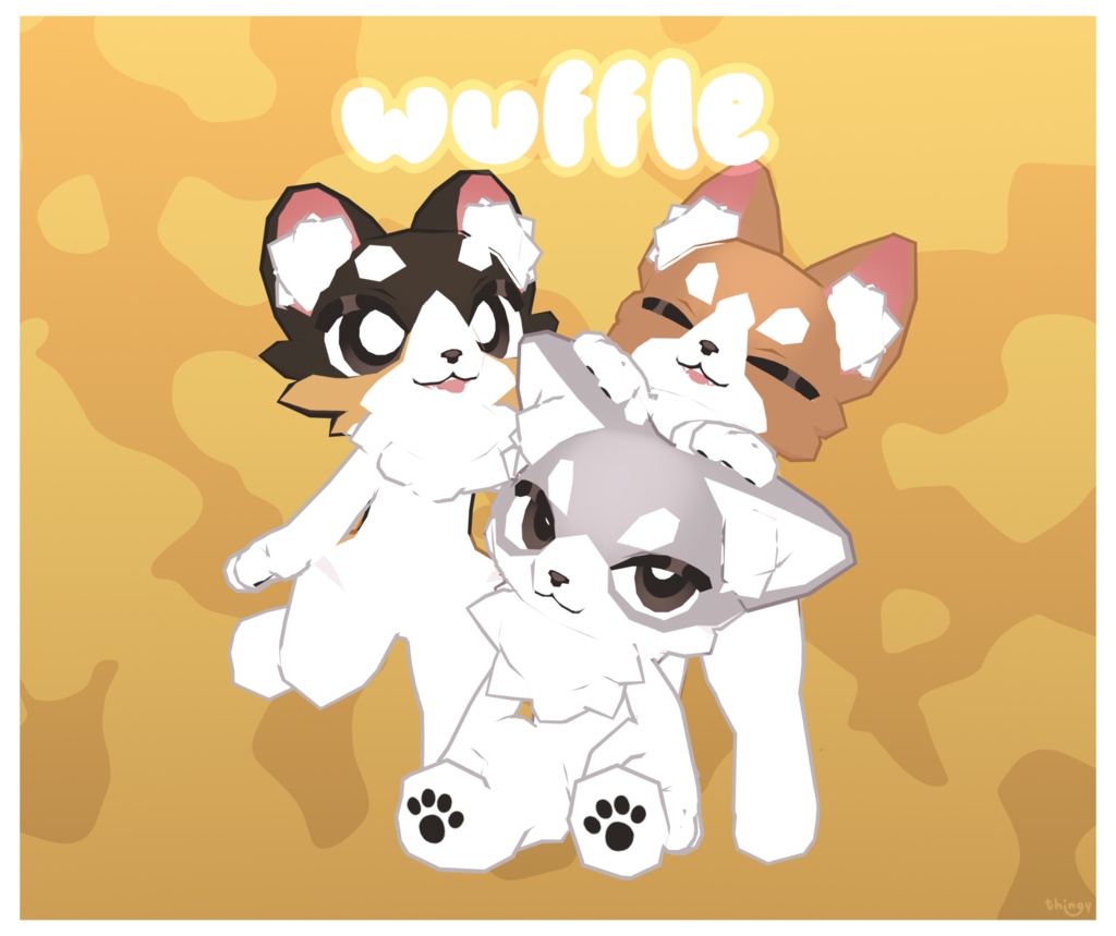 Wuffle, Chibi/Kemono Furry Puppy (Fallback+Quest+PC) Base VRChat Avatar