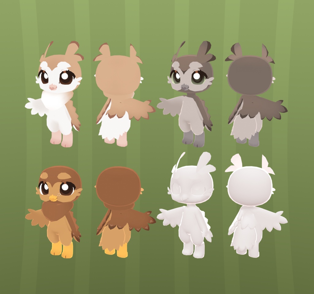 Owlet, Chibi/Kemono Furry Avian Owl Base VRChat Avatar