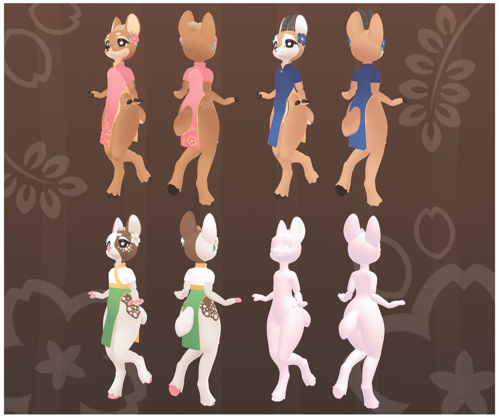 Deerilee, Kemono/Anime Deer/Doe Base VRChat Avatar (Quest Compatible)
