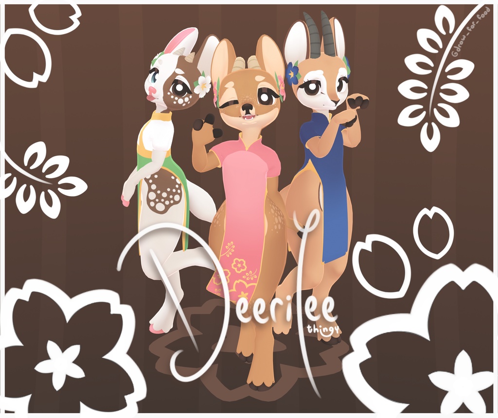 Deerilee, Kemono/Anime Deer/Doe Base VRChat Avatar (Quest Compatible)