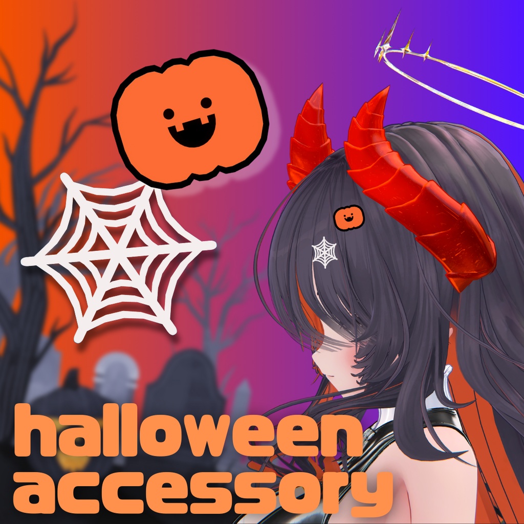 halloween accessory:(pumpkin&spider web)