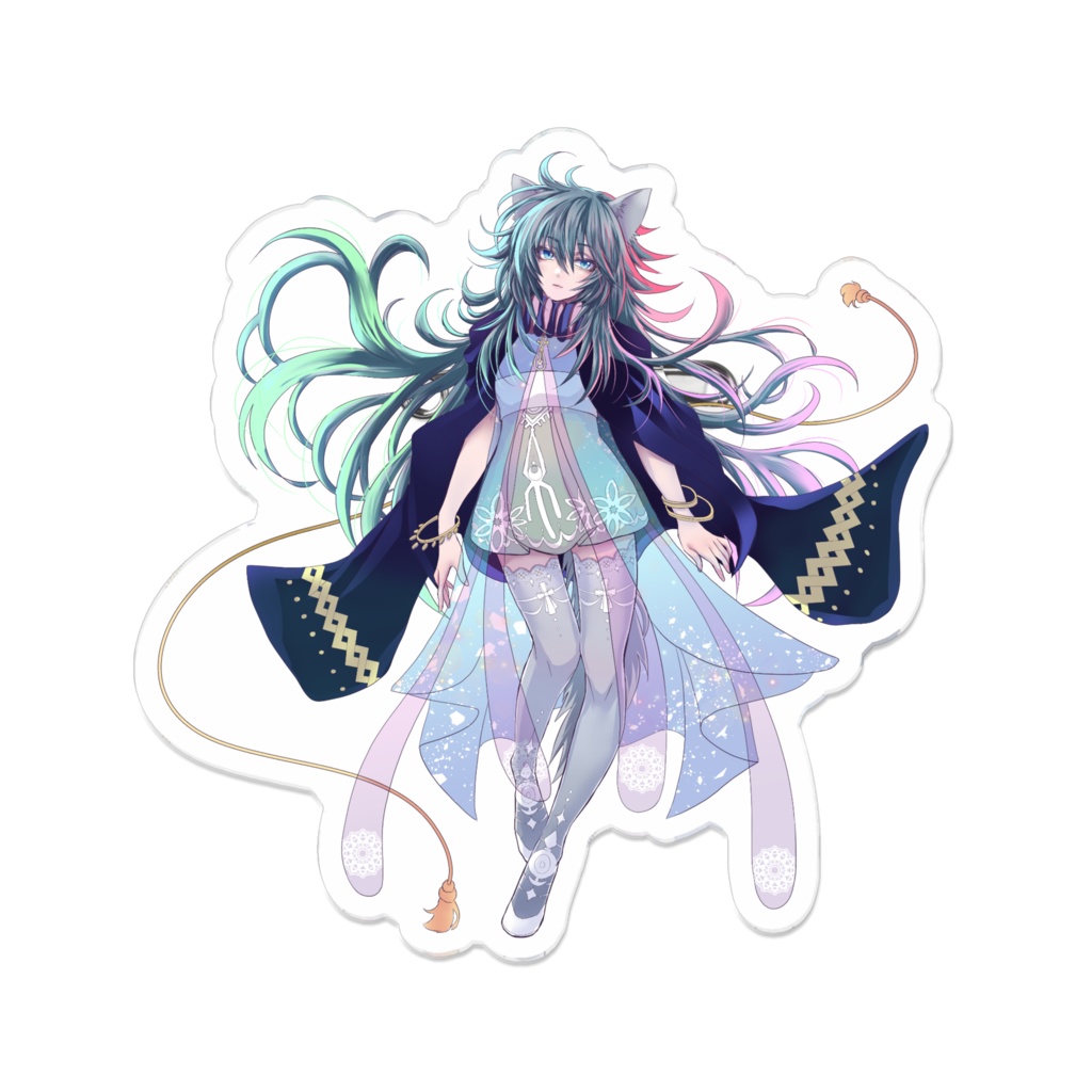 創作猫耳娘アクリルバッジ
