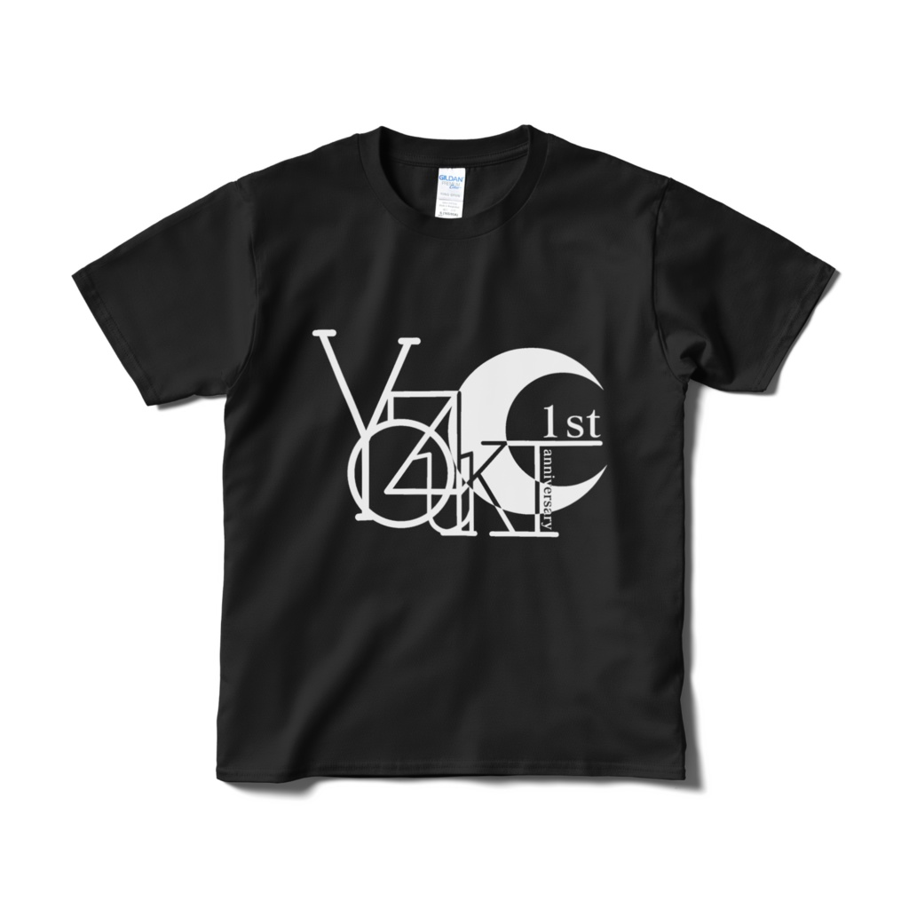 夜月-零- 1周年ロゴTシャツ黒
