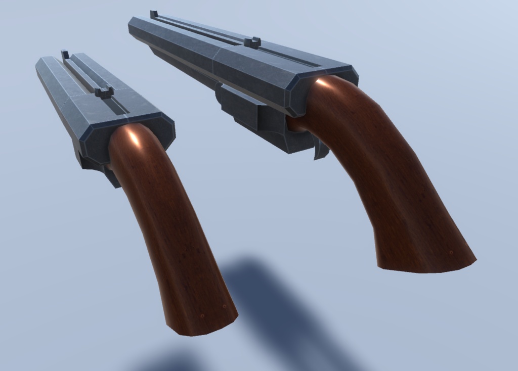 水平二連散弾銃3Dモデル「キャッツレイ」(パーティクル同梱)