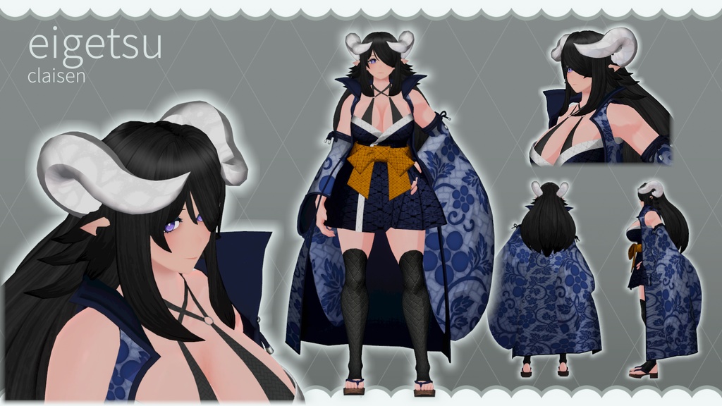 MQOf VRchat向け女性アバター「詠月」(eigetsu)