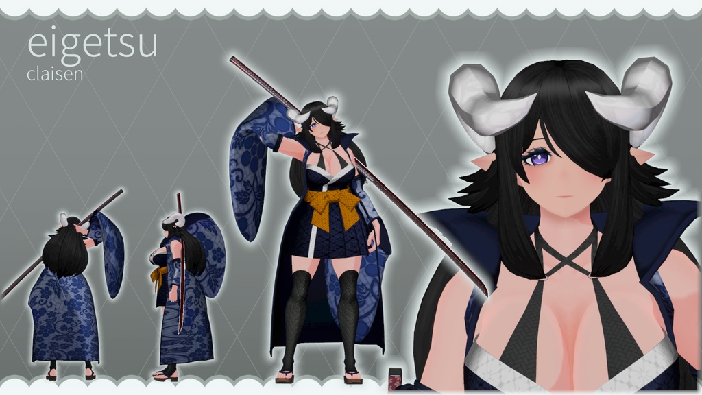 MQOf VRchat向け女性アバター「詠月」(eigetsu)